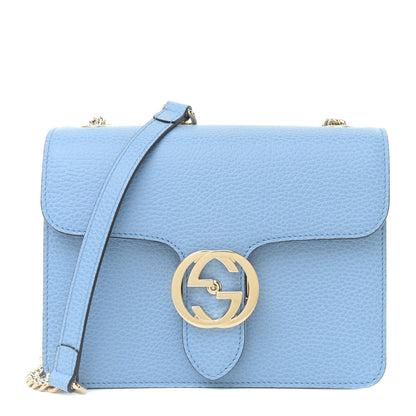 Gucci Dollar Calfskin Small Interlocking G Shoulder Bag Mineral Blue 1 of 9