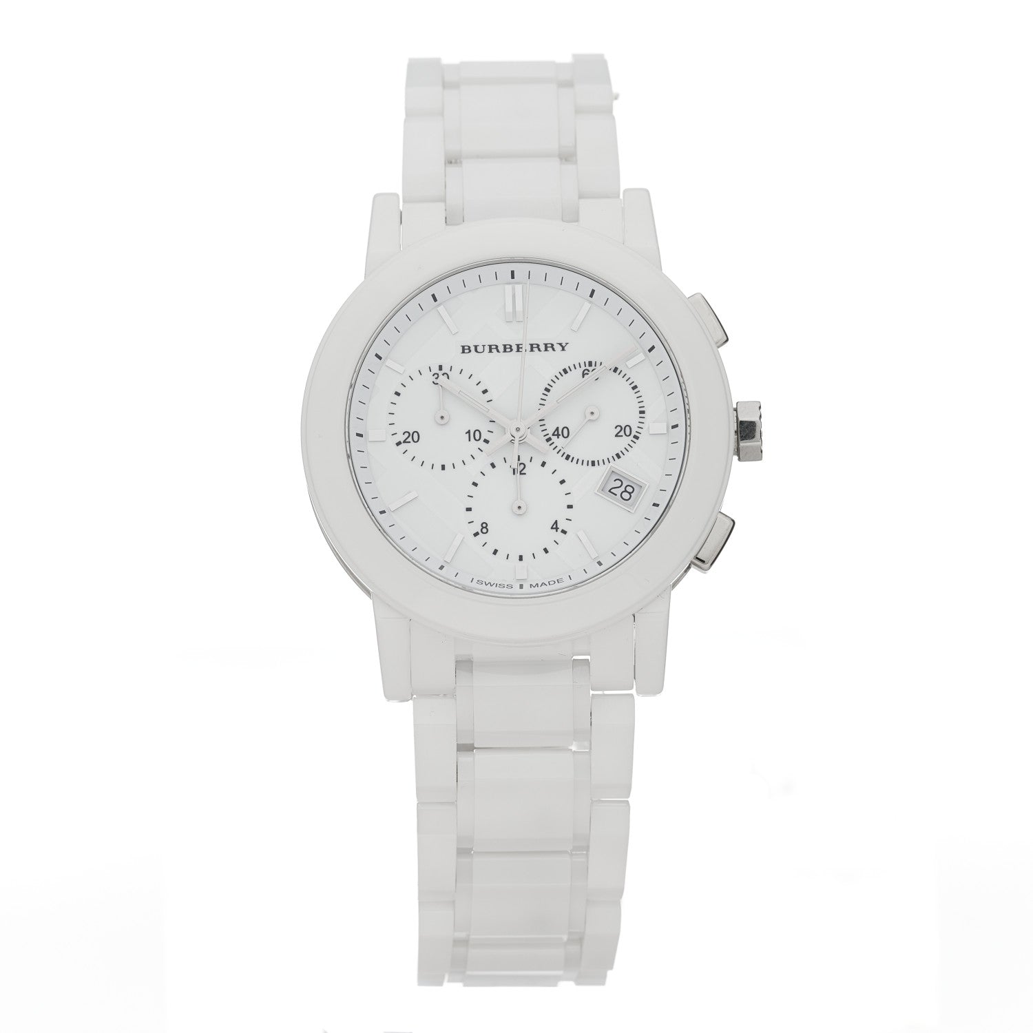 Burberry Stainless Steel Ceramic 38mm Chronograph Quartz Watch White BU9080 1 of 4