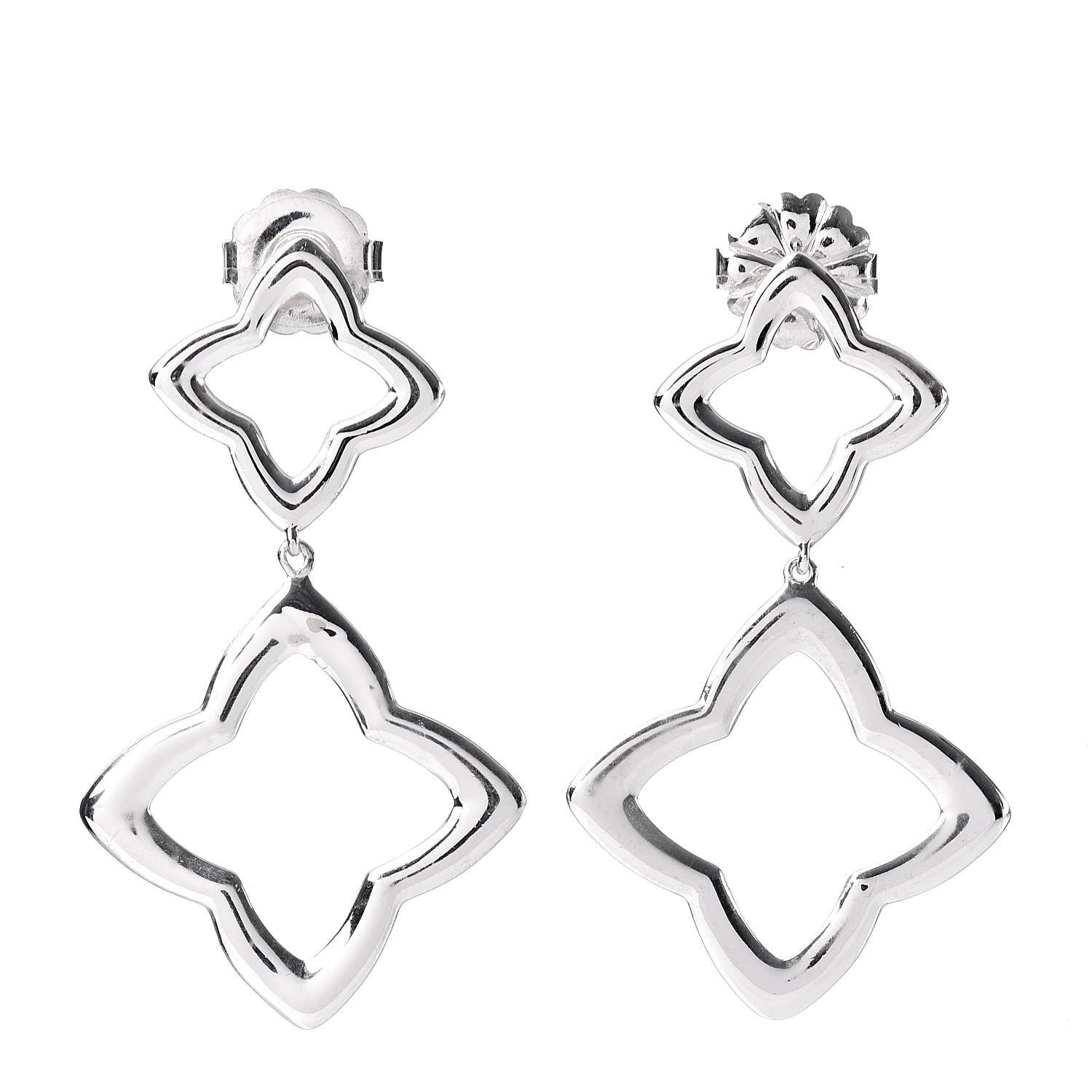David Yurman Sterling Silver Quatrefoil Drop Earrings 1 of 4
