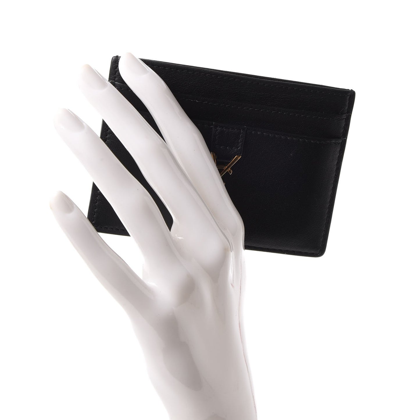 Calfskin Monogram Card Case Black