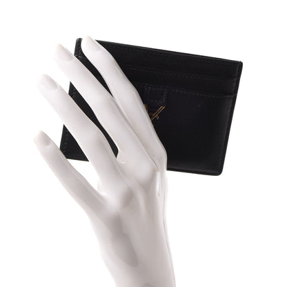 Saint Laurent Calfskin Monogram Card Case Black 2 of 11
