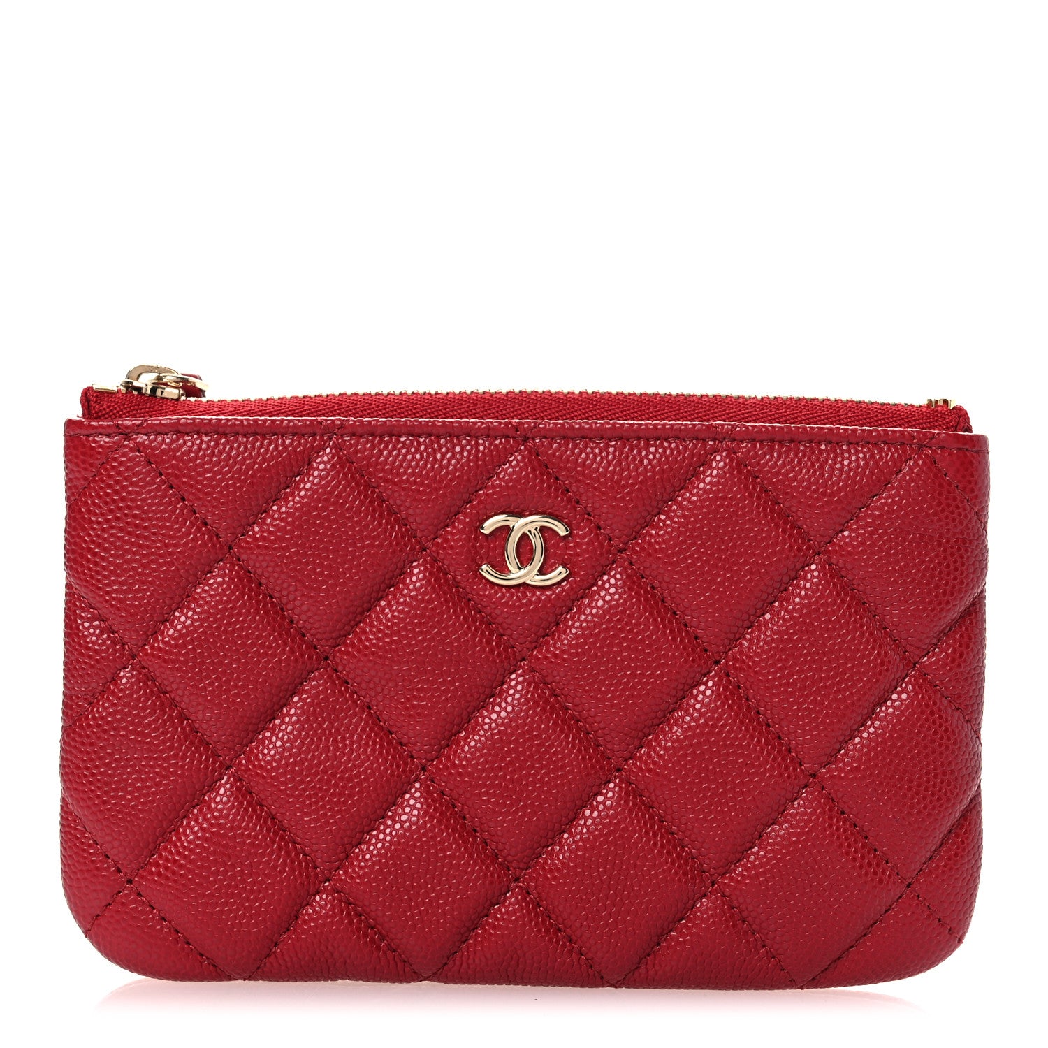 Chanel Caviar Quilted Small Cosmetic Case Red 1 of 8
