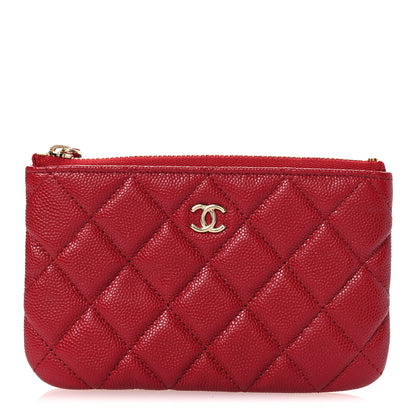 Chanel Caviar Quilted Small Cosmetic Case Red 1 of 8