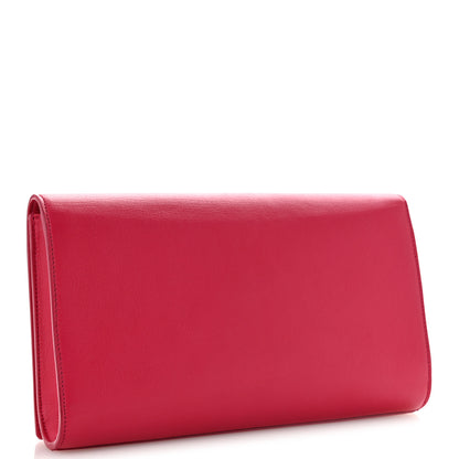 Saint Laurent Calfskin Monogram Large Belle De Jour Clutch Lipstick Fuchsia 3 of 12