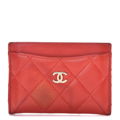 Chanel Lambskin Quilted Card Holder Red 1 of 12