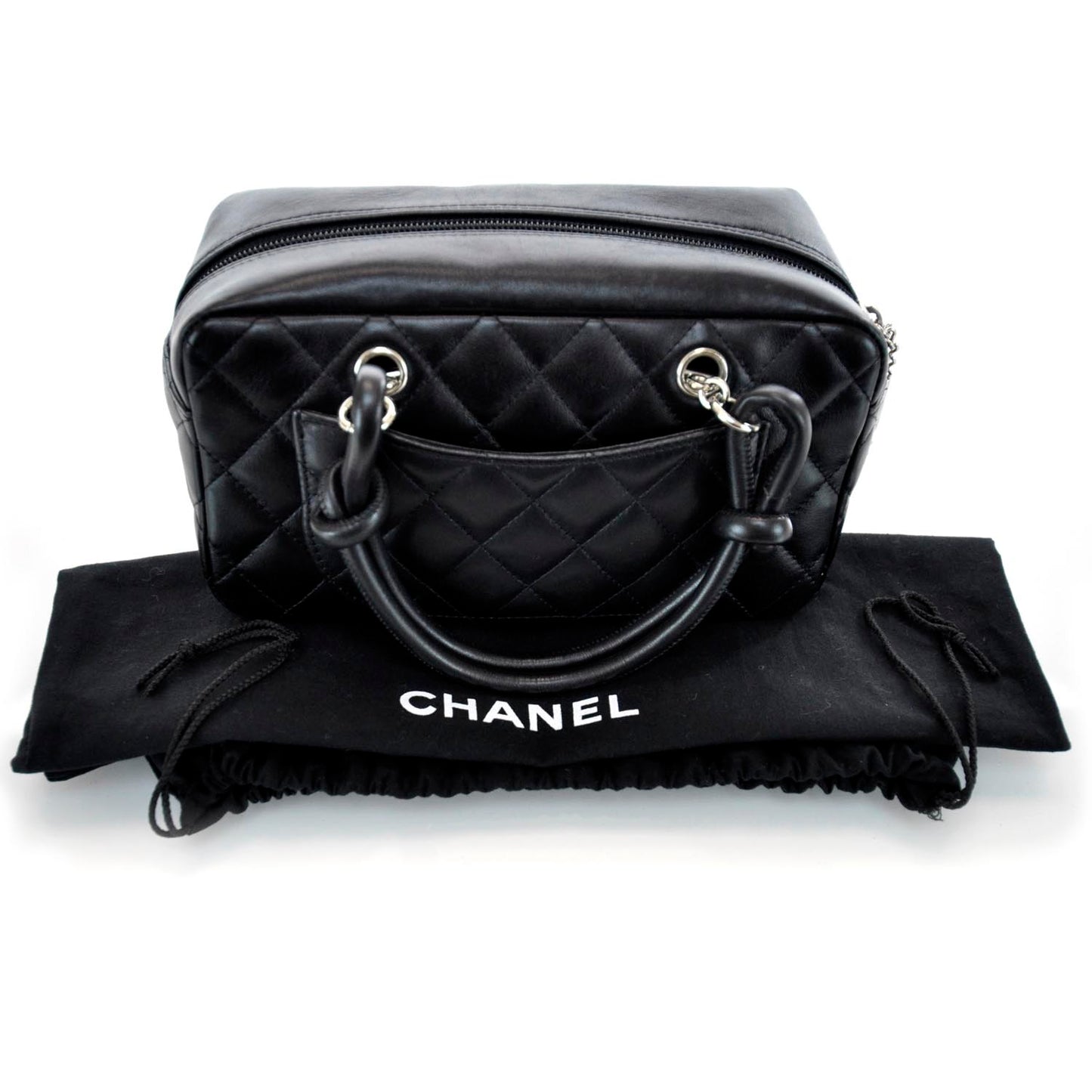Calfskin Quilted Small Cambon Bowler Black