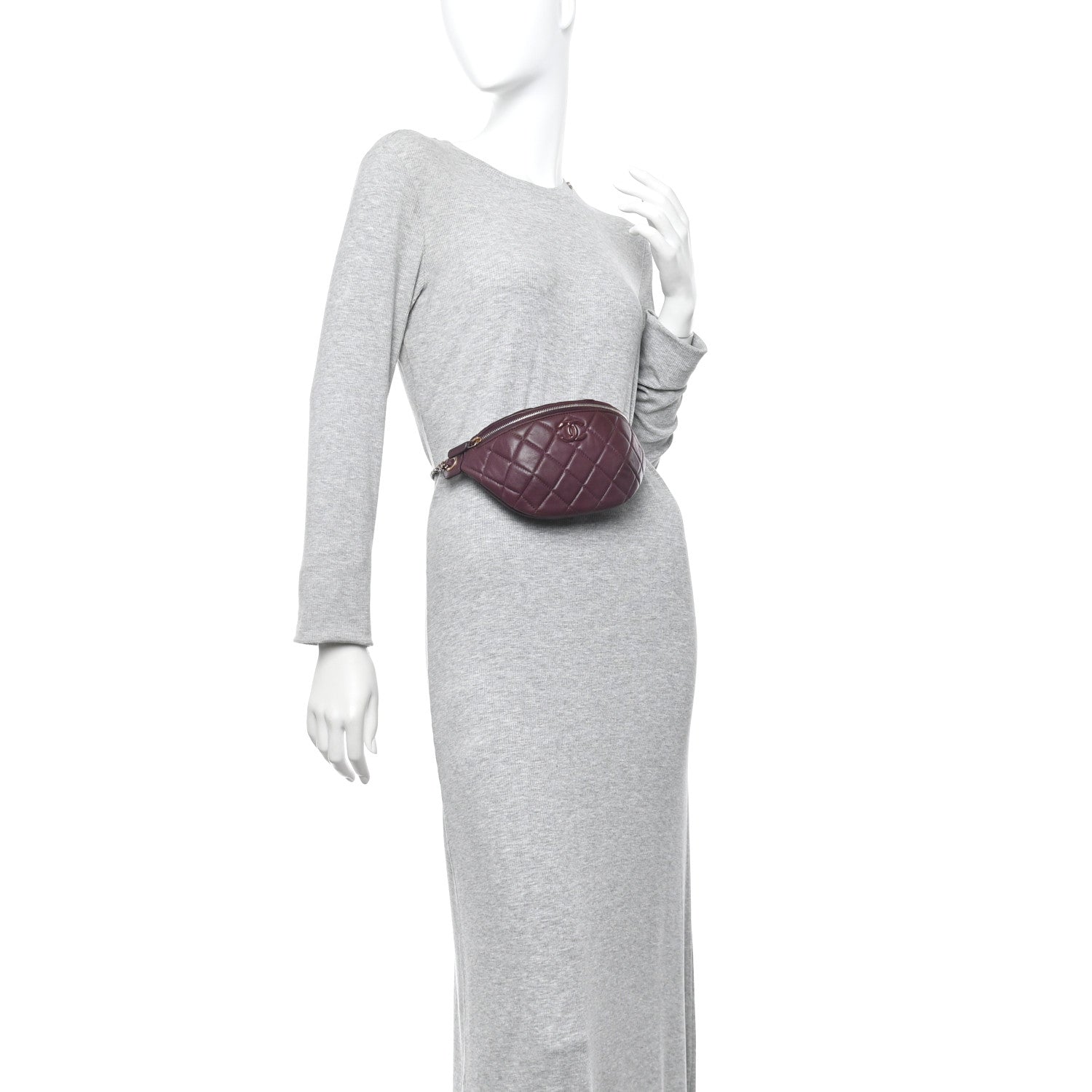 Chanel Shiny Lambskin Enamel Quilted CC Slide Waist Bag Fanny Pack  Burgundy 2 of 11