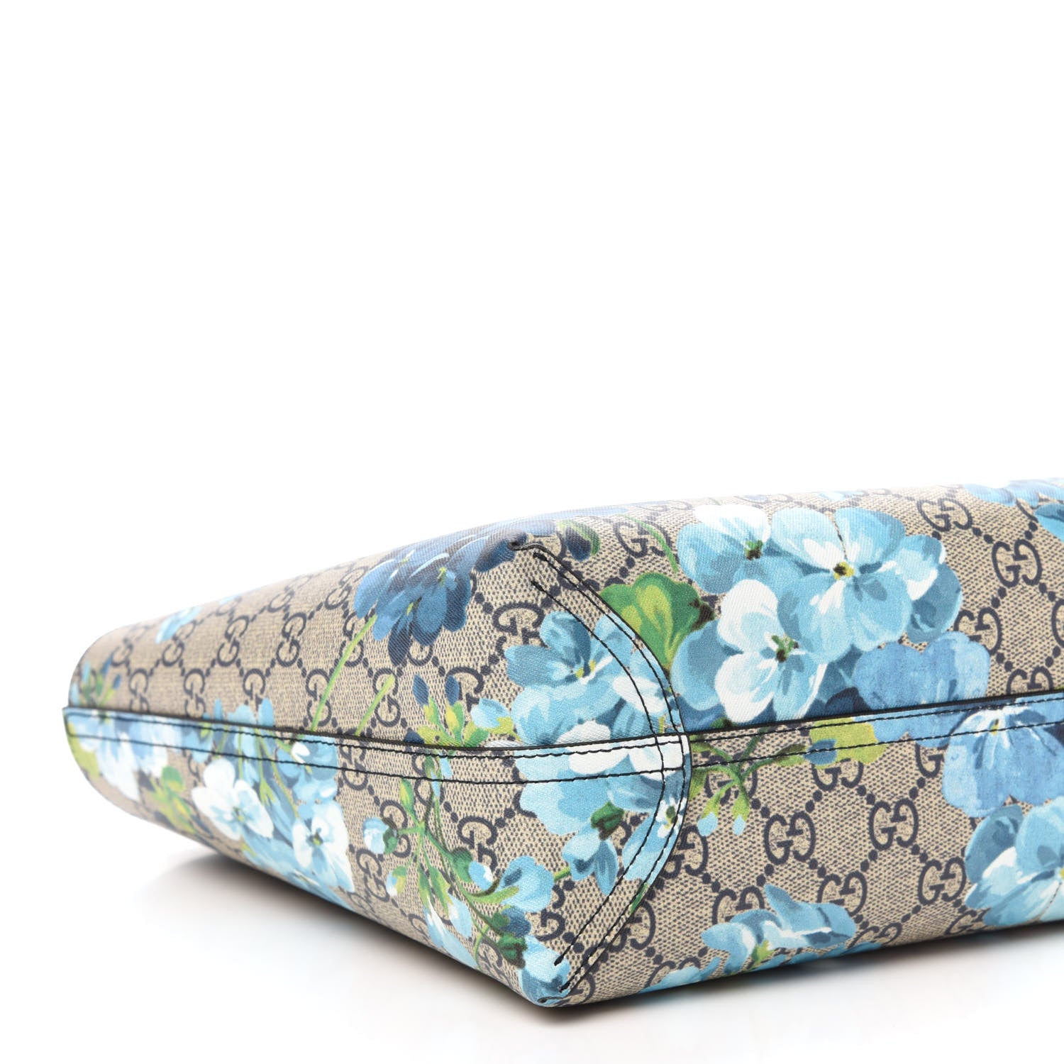 Gucci GG Supreme Monogram Blooms Small Reversible Tote Beige Blue Navy 6 of 16