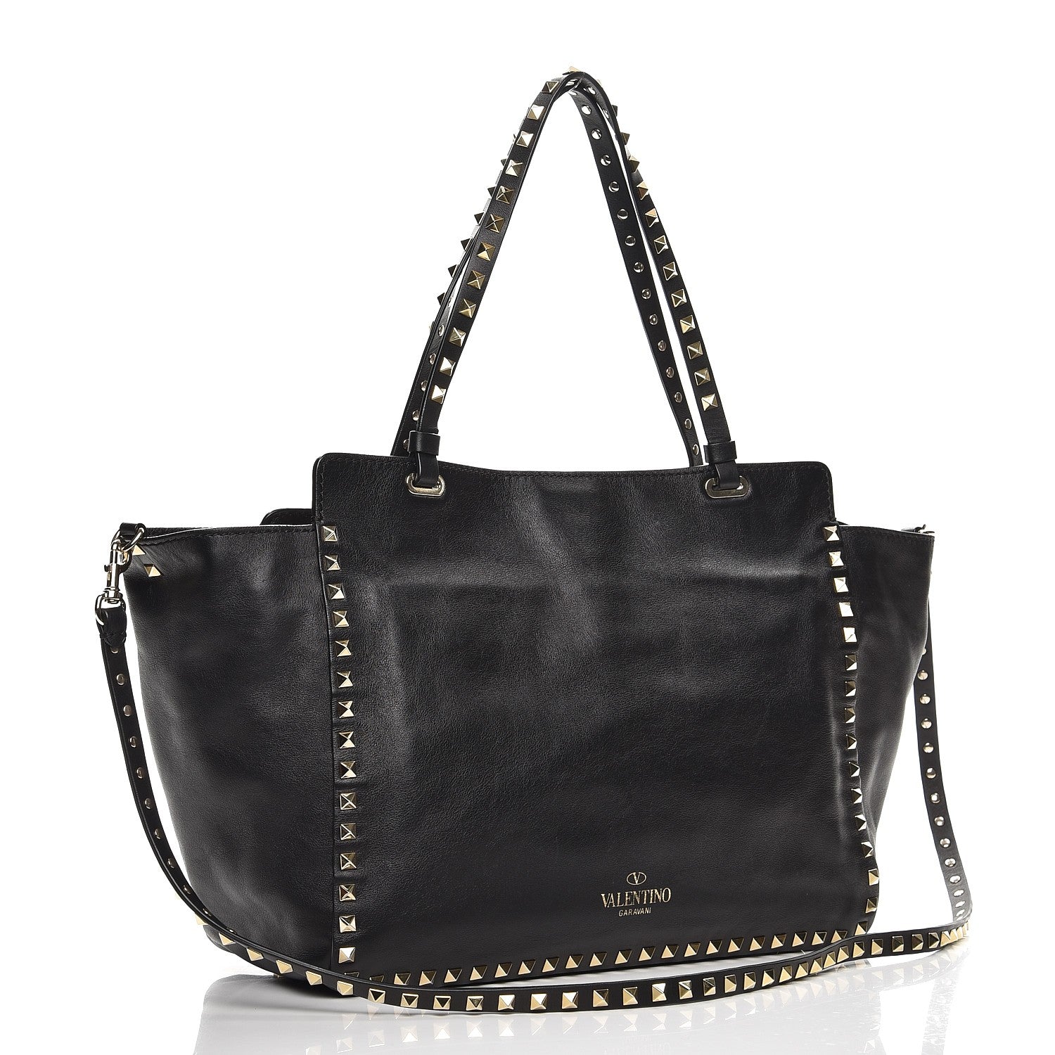 Valentino Garavani Vitello Medium Rockstud Tote Black 4 of 10
