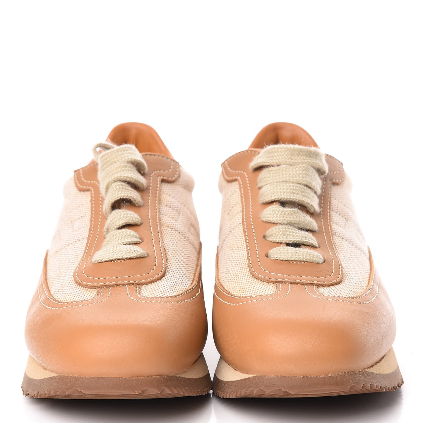 Calfskin Toile Womens Quick Sneakers 37 Gold