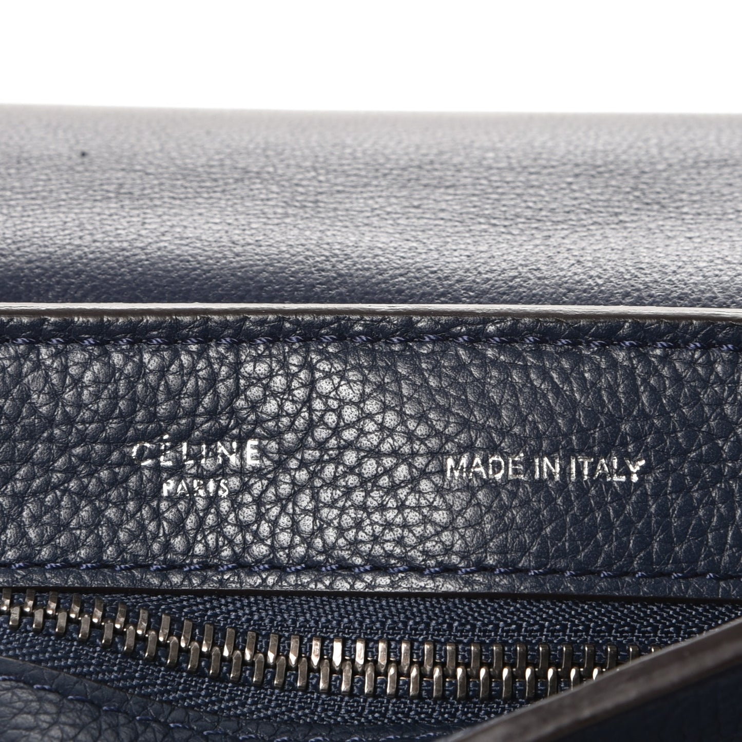 Drummed Calfskin Suede Medium Trapeze Navy