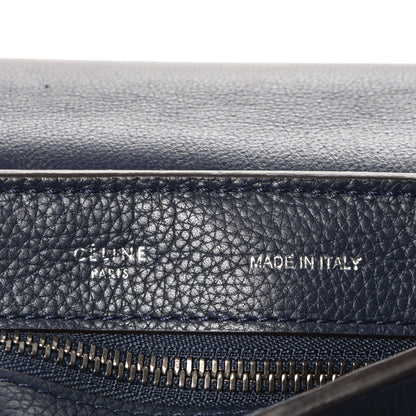 Celine Drummed Calfskin Suede Medium Trapeze Navy 7 of 15