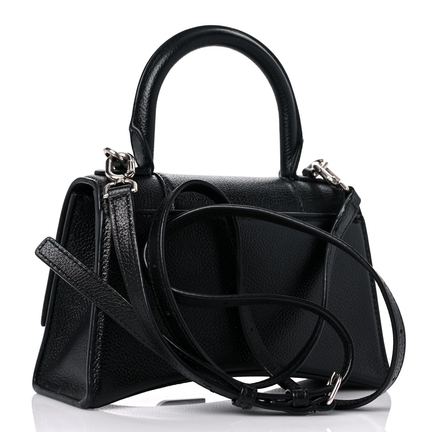 Balenciaga Grained Calfskin Hourglass Top Handle Bag XS Black 3 of 18
