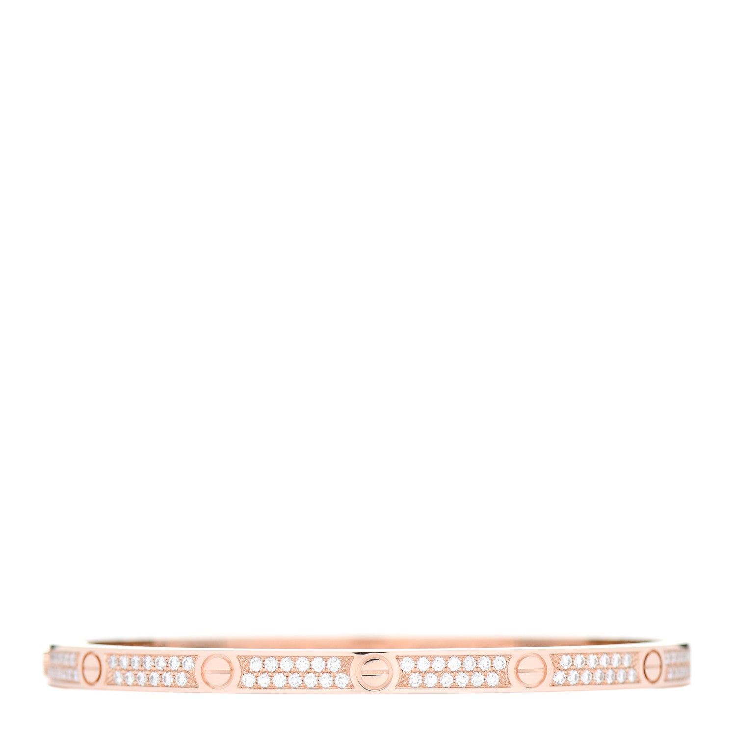 Cartier 18K Pink Gold Diamond Small LOVE Paved Bracelet 15 1 of 3