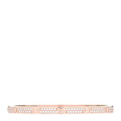 Cartier 18K Pink Gold Diamond Small LOVE Paved Bracelet 15 1 of 3