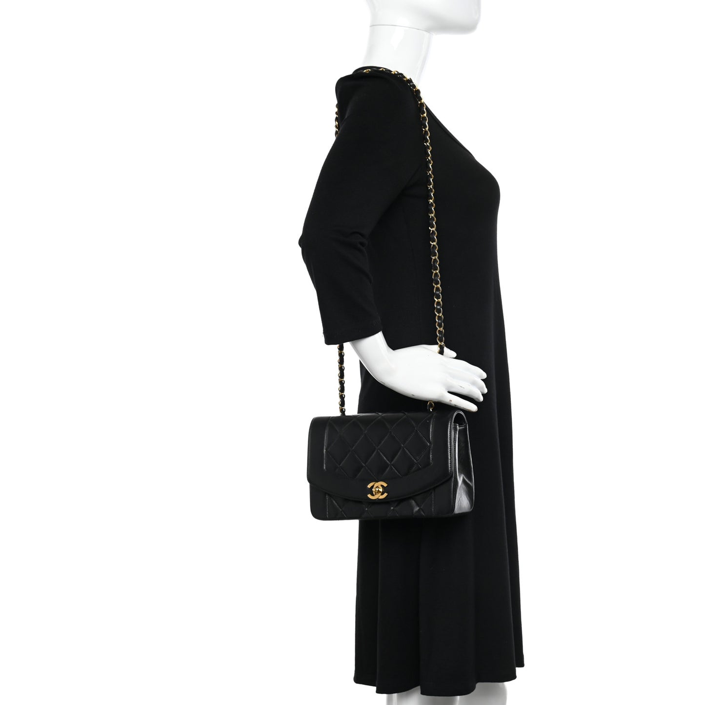 Lambskin Quilted Small Single Flap Black
