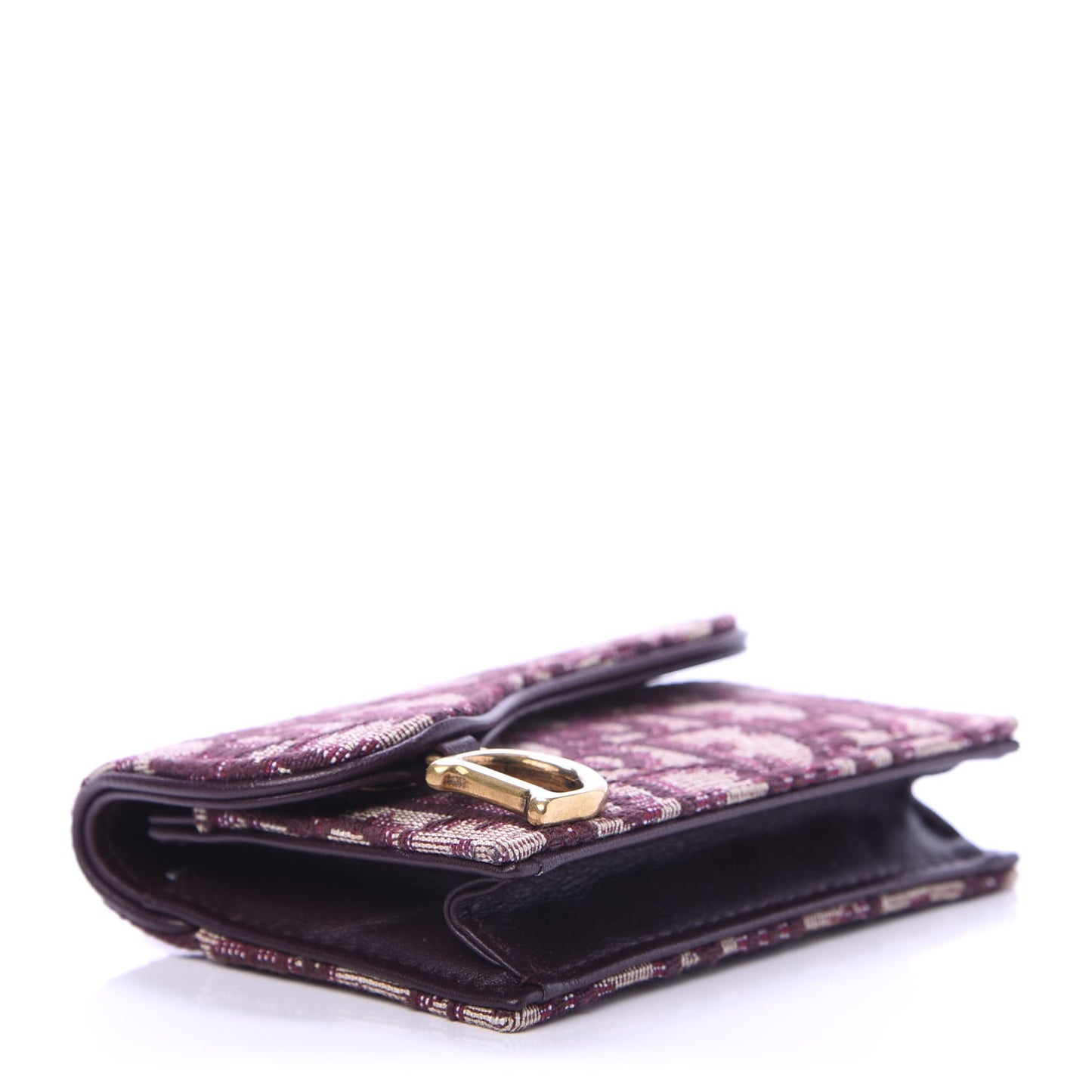Oblique Saddle Card Holder Bordeaux