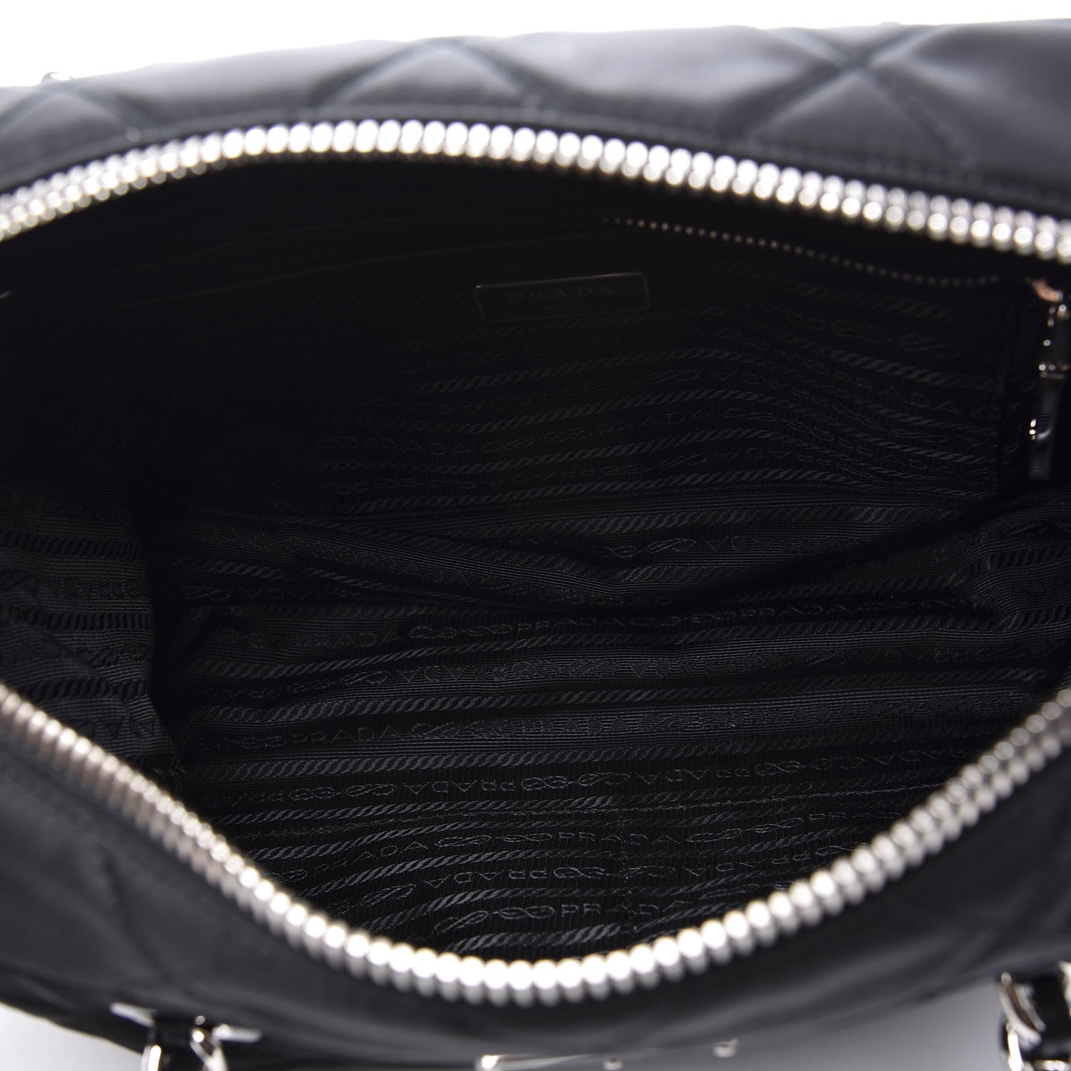 Prada Nylon Tessuto Impuntu Quilted Shoulder Bag Black 4 of 10