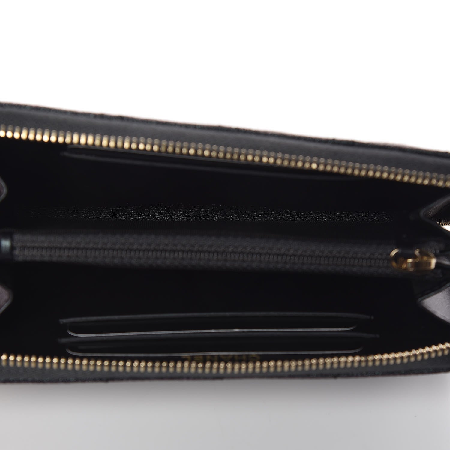 Chanel Iridescent Caviar Quilted Medium Zip Around Wallet Black 5 of 9