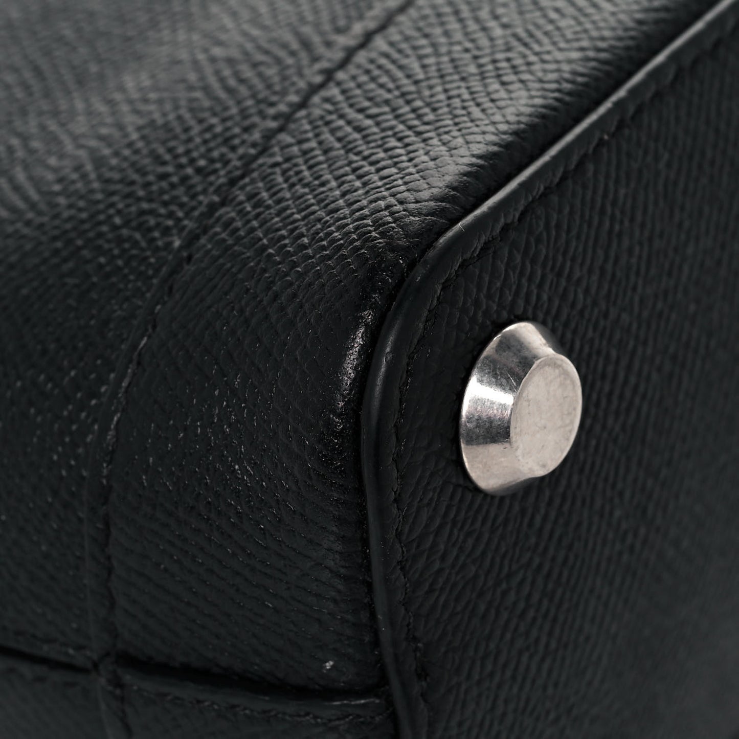 Signature Grained Calfskin Logo XXS Ville Top Handle Bag Black
