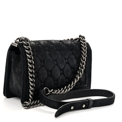Chanel Nubuck Chesterfield Quilted Medium Celtic Boy Flap Black 3 of 10