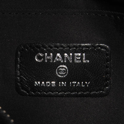 Chanel Quilted Coated Canvas Paris Biarritz Ligne Clutch Black 6 of 8