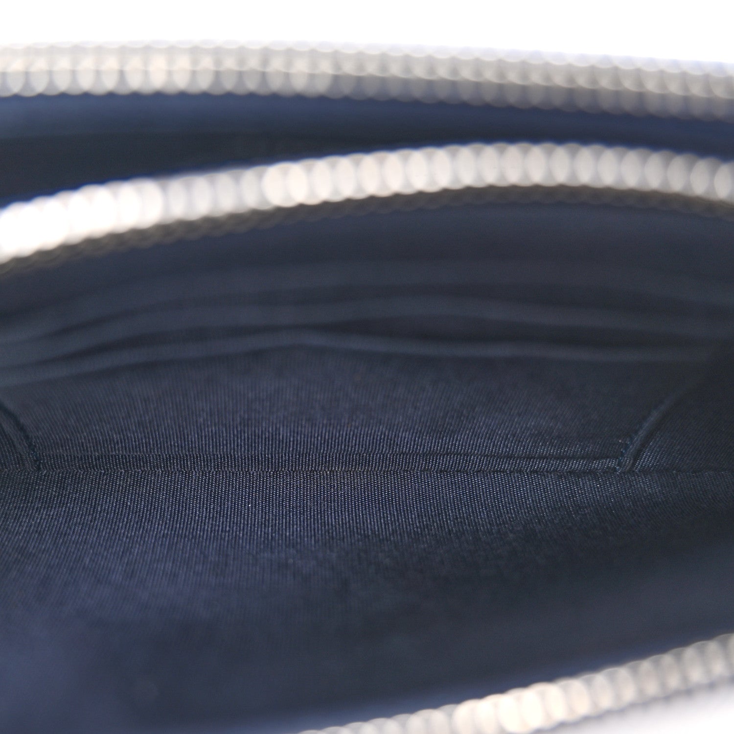 Chanel Metallic Caviar Quilted Small Boy Clutch With Chain Navy 5 of 13