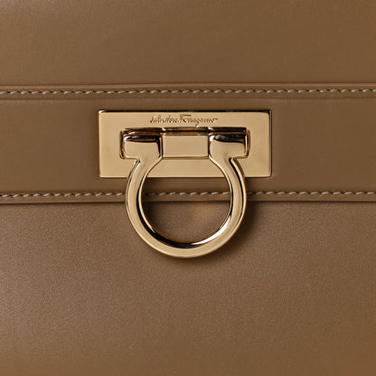 Salvatore Ferragamo Calfskin Sofia Gancini Satchel Brown 7 of 11