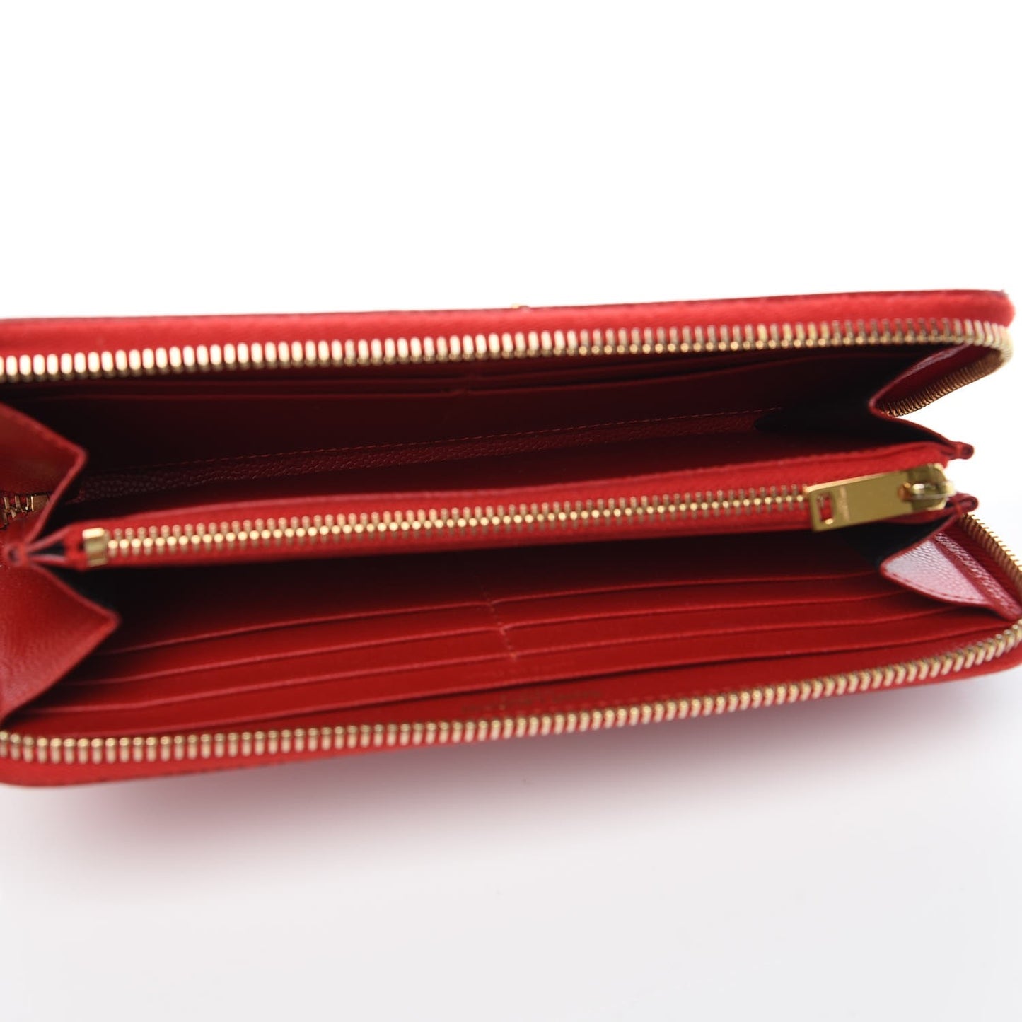 Grain De Poudre Monogram Zip Around Wallet Red