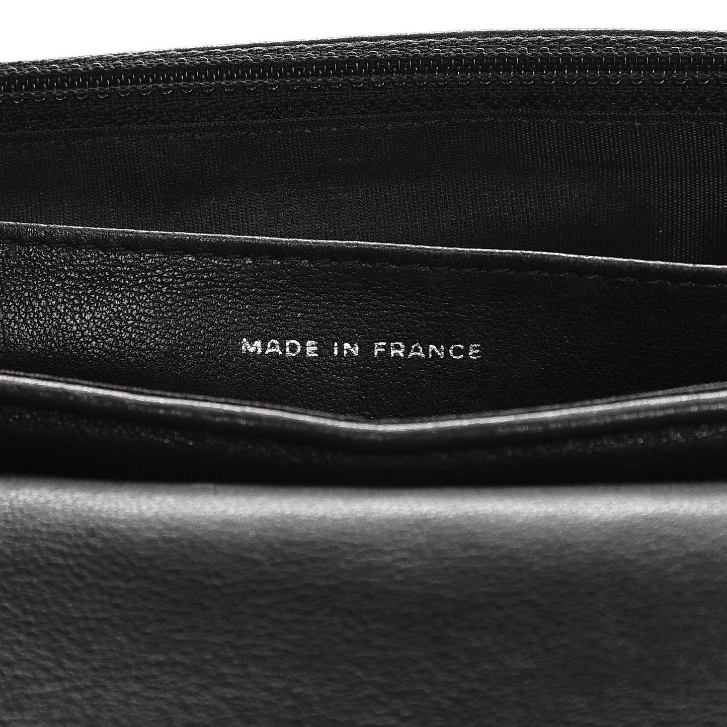 Lambskin Half Moon Wallet On Chain WOC Black