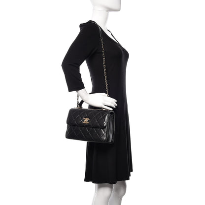Chanel Lambskin Quilted Small Trendy CC Dual Handle Flap Bag Black 2 of 10