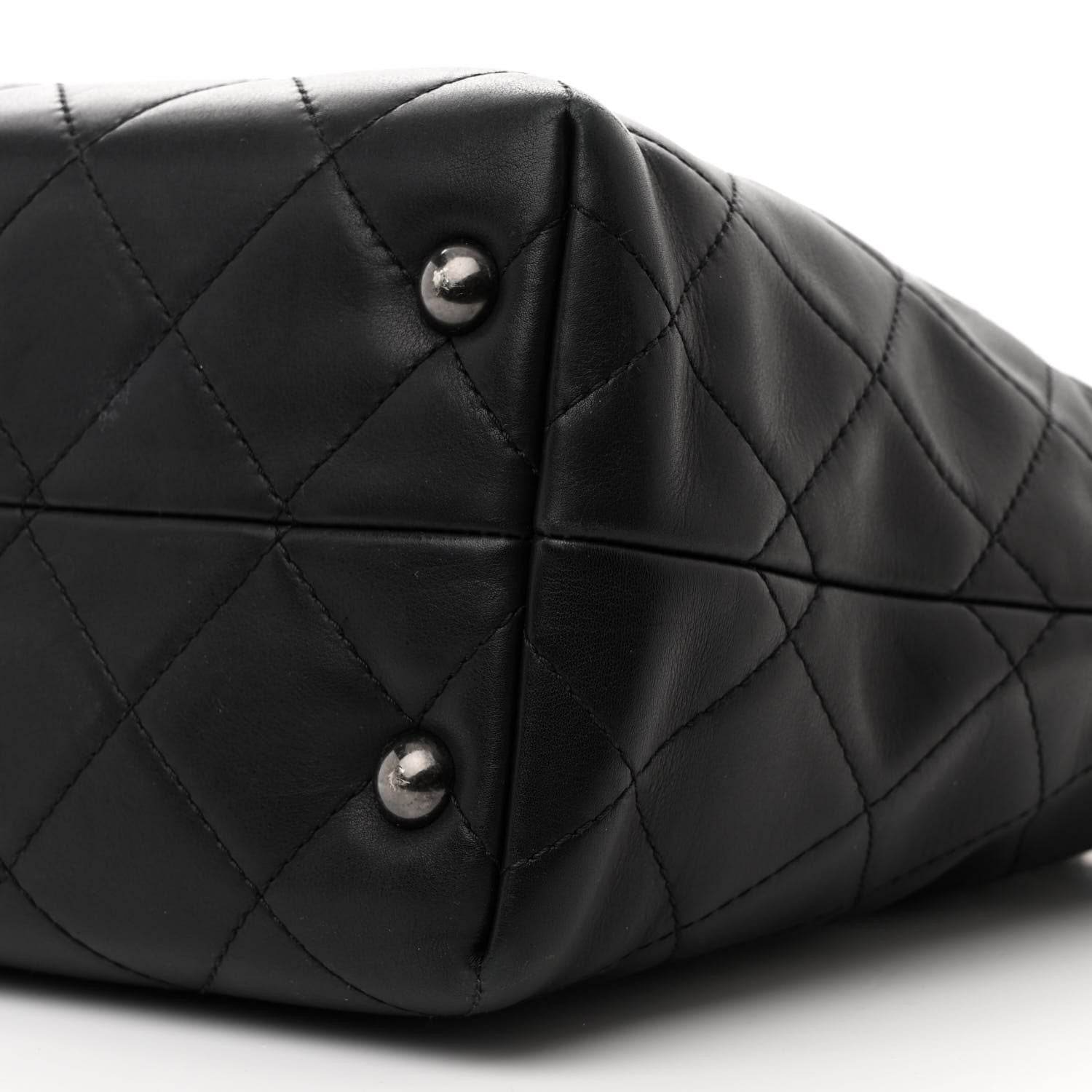 Chanel Calfskin Quilted Large Shopping In Chains Tote Black 10 of 11