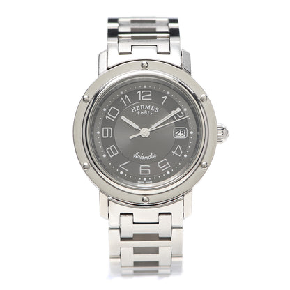 Hermes Stainless Steel 31mm Clipper Automatic Watch Black 1 of 6