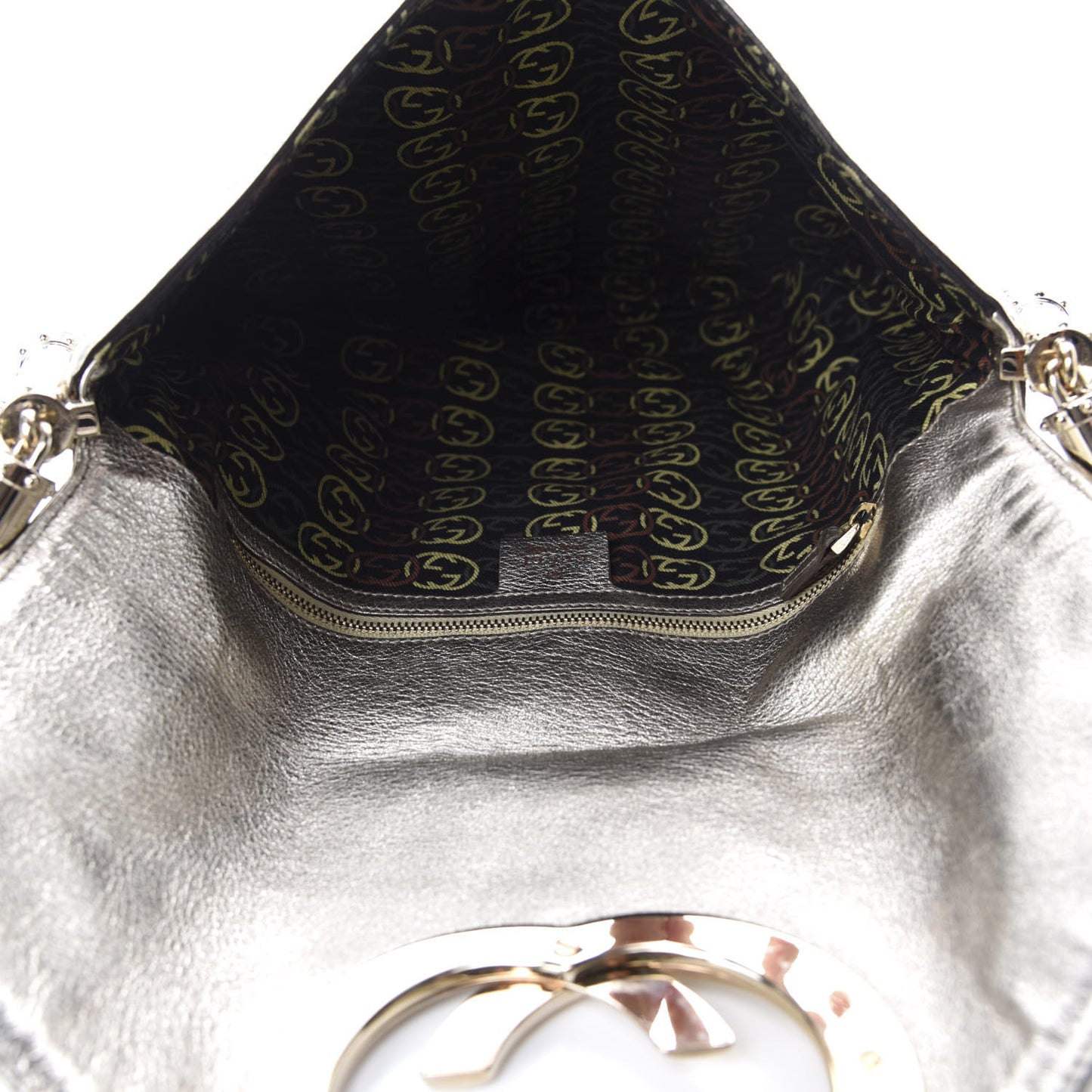 Metallic Calfskin Medium Britt Tassel Shoulder Bag Platinum