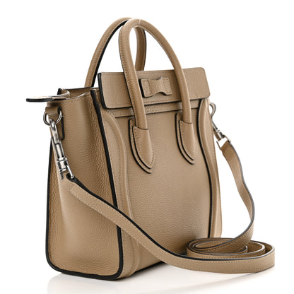 Celine Drummed Calfskin Nano Luggage Dune 3 of 14