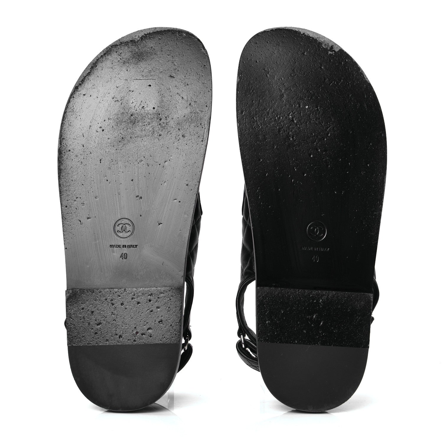 Chanel Lambskin Velcro Dad Sandals 40 Black 4 of 4