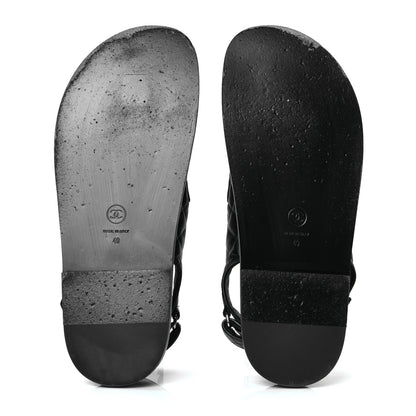Chanel Lambskin Velcro Dad Sandals 40 Black 4 of 4