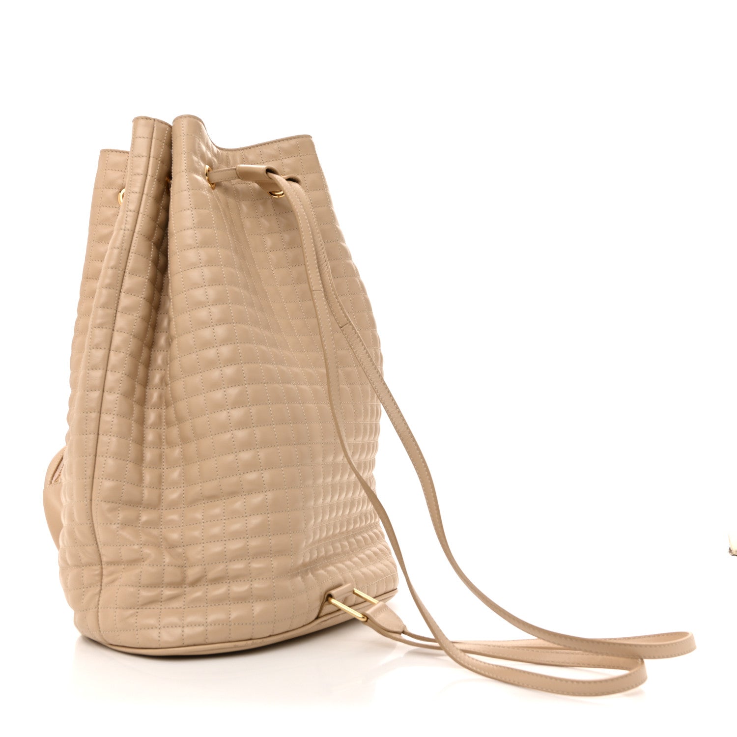 Celine Calfskin Quilted Medium C Backpack Beige 3 of 14
