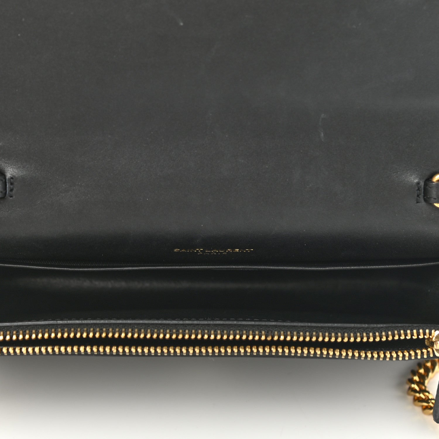 Saint Laurent Smooth Calfskin Classic Monogram Kate Tassel Chain Wallet Black 5 of 10