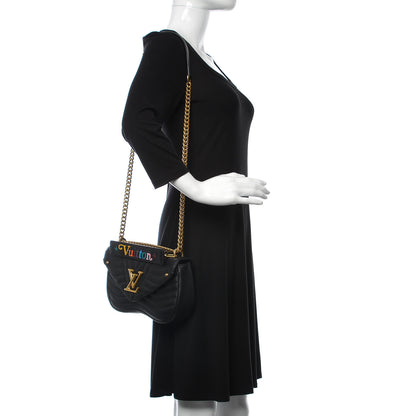 Louis Vuitton Calfskin New Wave Chain MM Black 2 of 9