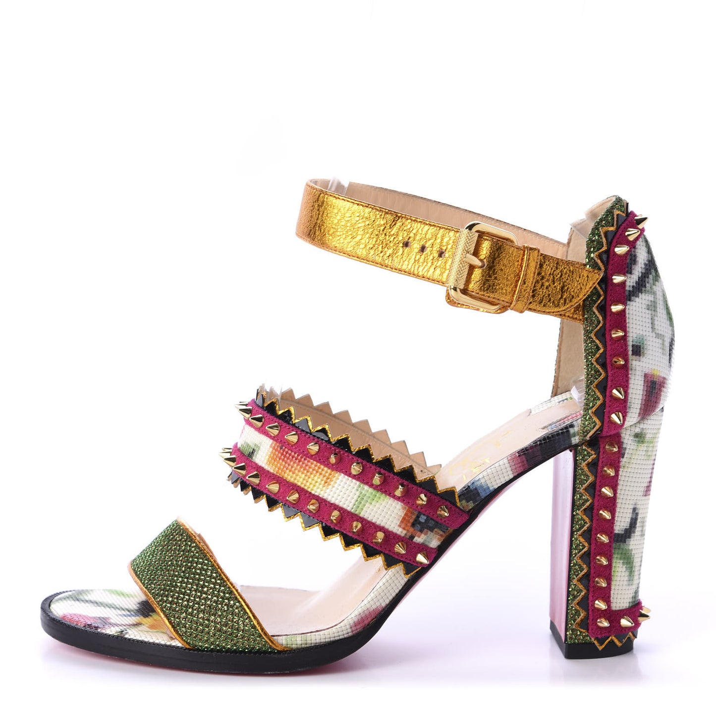 Metallic Glitter Spiked Montezumina 85 Sandals 37 Multicolor