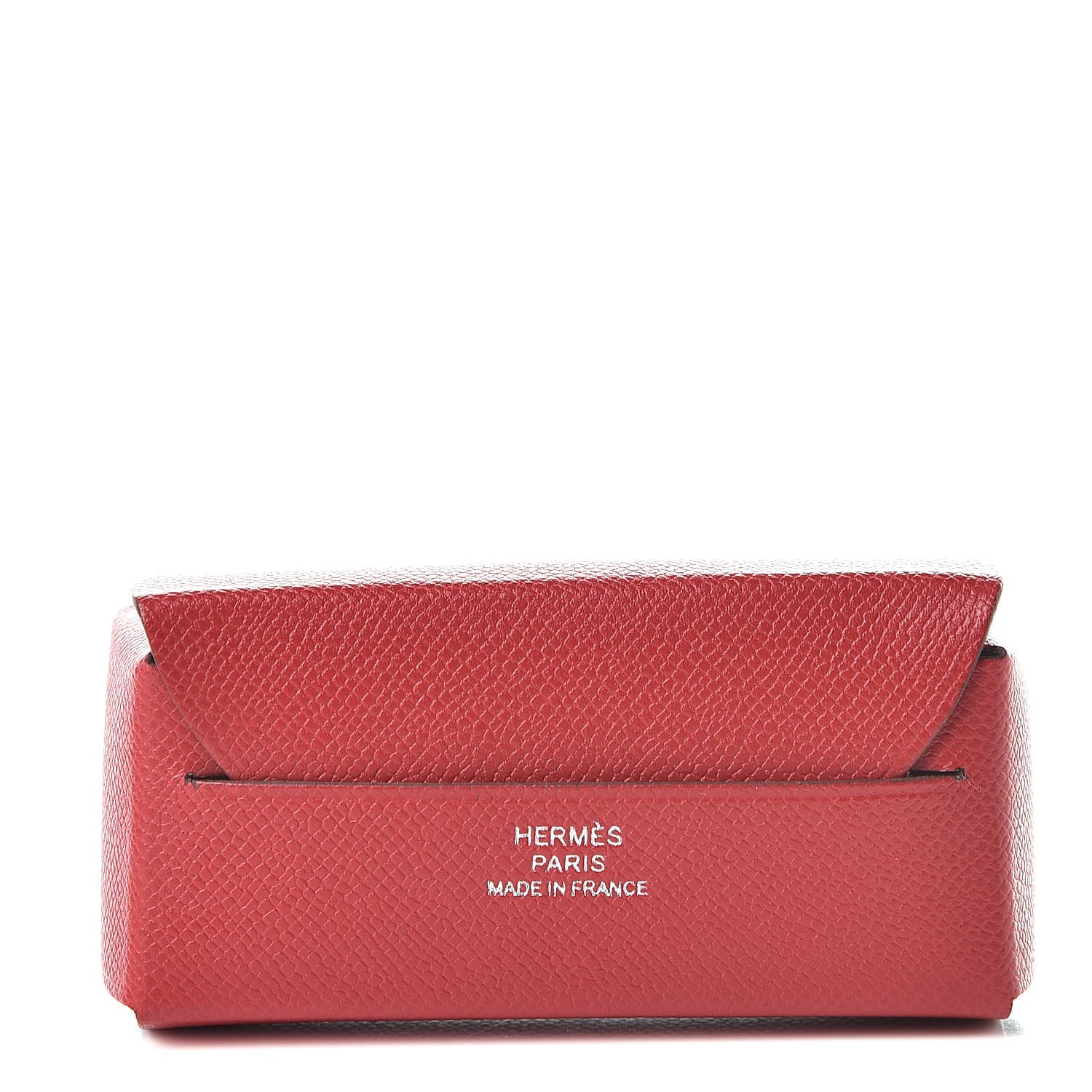 Hermes Grained Madame Calfskin Lipstick Case with Mirror Rouge Piment 1 of 9