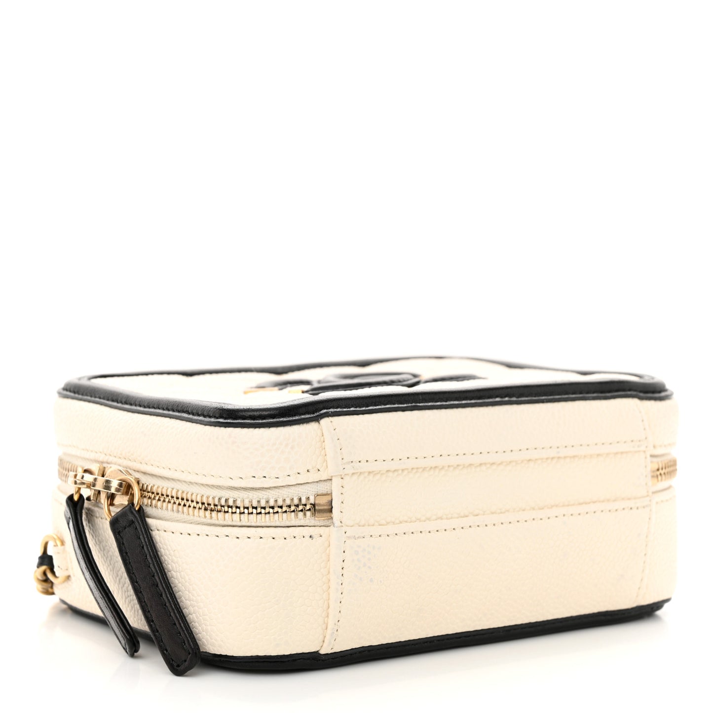 Caviar Quilted Small CC Filigree Vanity Case White Black