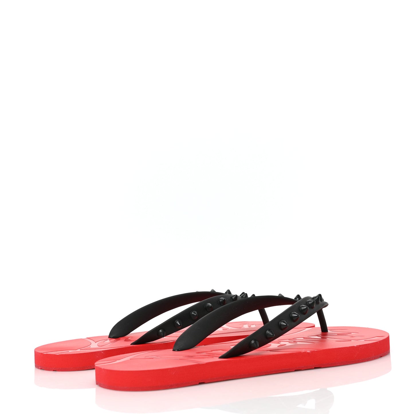 Rubber Spike Loubi Donna Flip Flop 41 Black Red