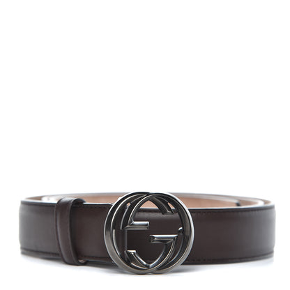 Gucci Calfskin Interlocking G Belt 100 40 Dark Brown 1 of 10