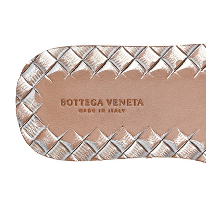 Bottega Veneta Nappa Intrecciato Flat Sandals 36 Silver 9 of 16