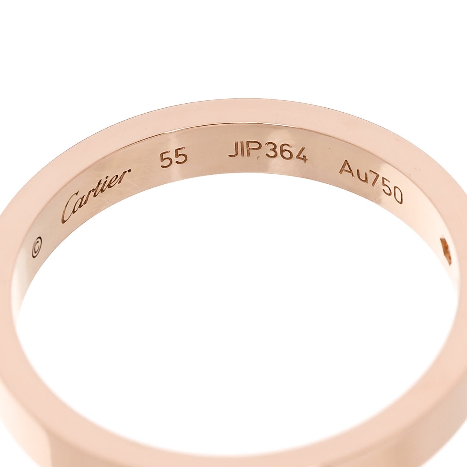 Cartier 18K Pink Gold Diamond 3mm C De Cartier Wedding Band Ring 55 7.25 4 of 5