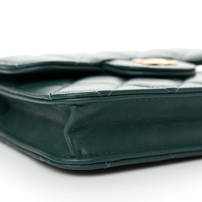 Chanel Lambskin Quilted Top Handle Flap Coin Purse With Chain Green 10 of 13