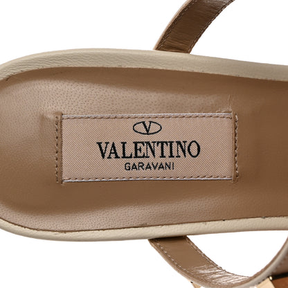 Valentino Garavani Calfskin Nappa Rockstud 60mm Caged Slide Sandals 40 Light Ivory 6 of 10