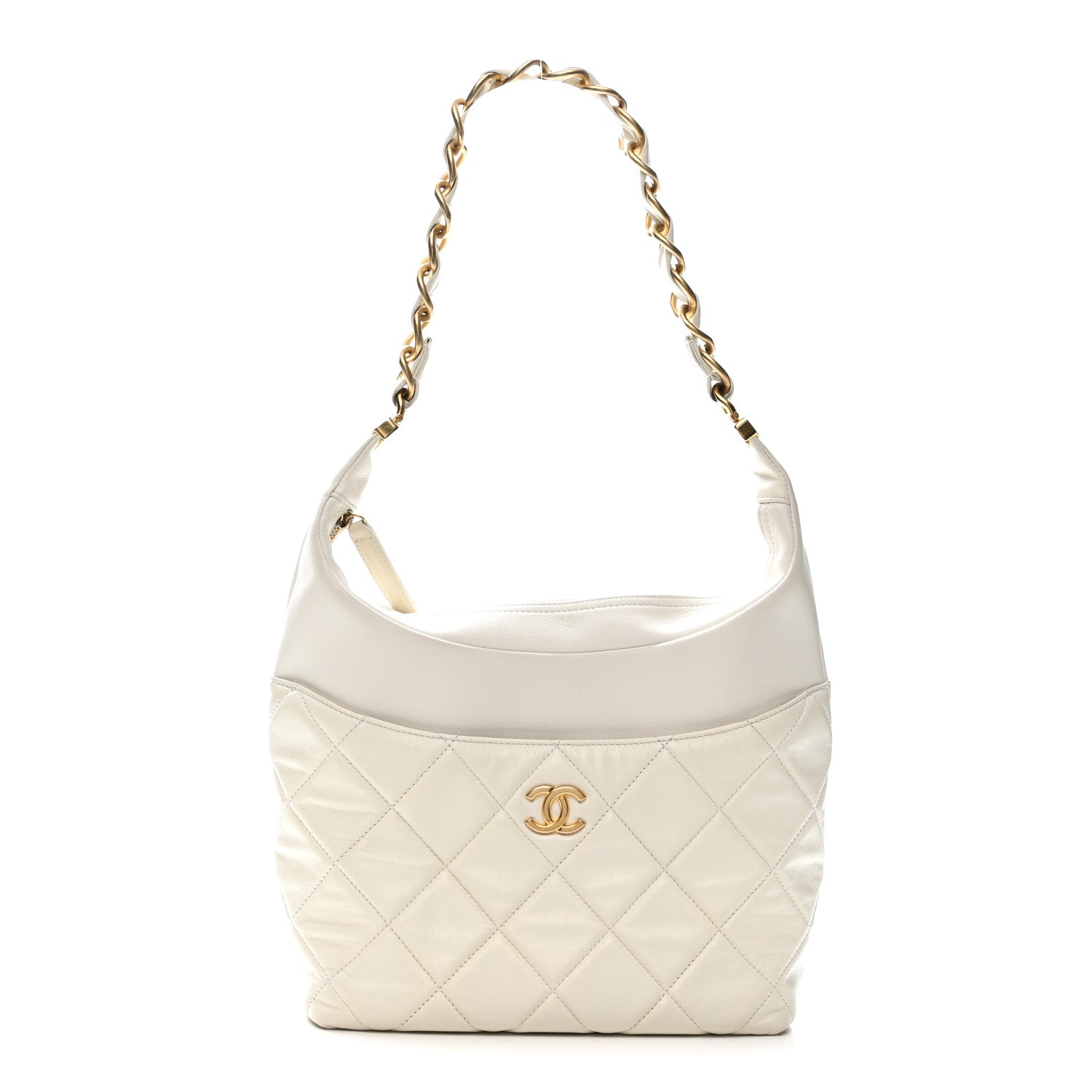 Chanel Calfskin Quilted Close To Me Hobo White 1 of 13